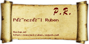 Pánczél Ruben névjegykártya